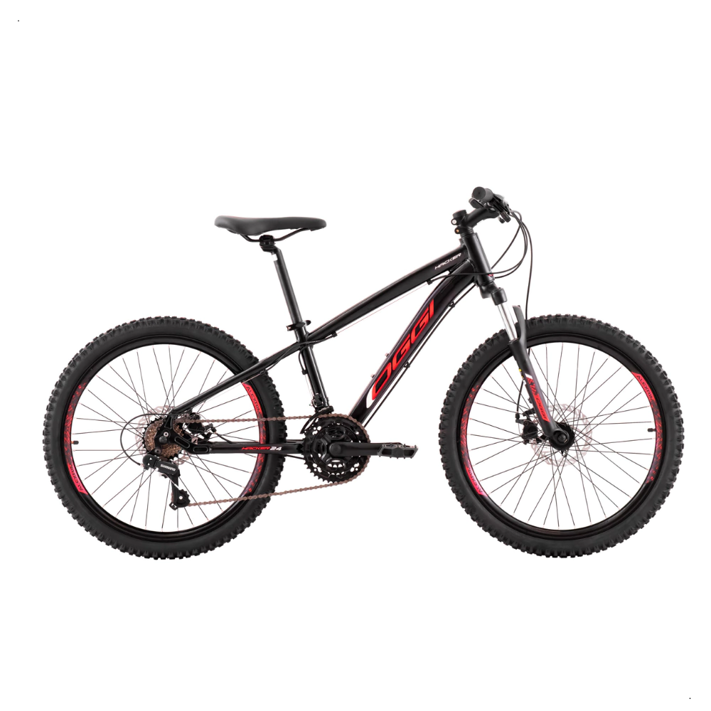 Bicicleta Oggi Aro 24 Hacker 21v Shimano Disc Preto/vermelho