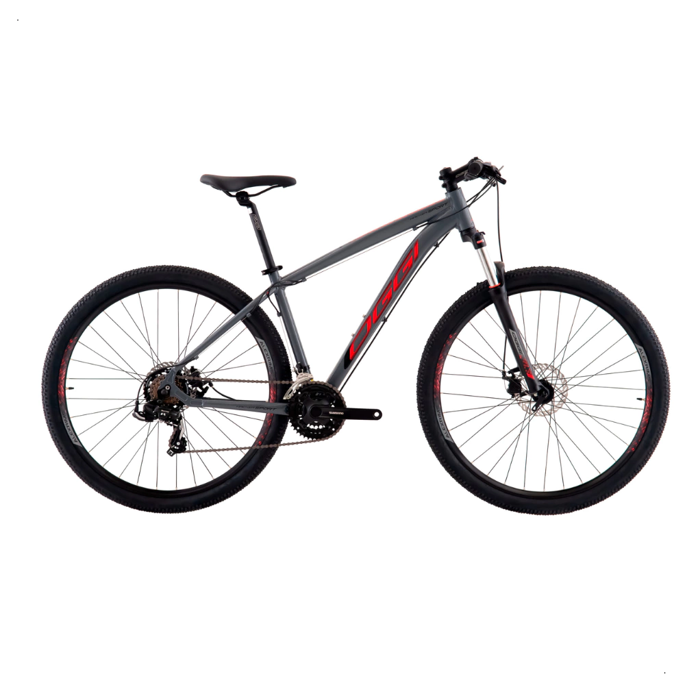 Bicicleta Oggi Hacker Sport 21v Grafite/Vermeljo/Preto 15,5